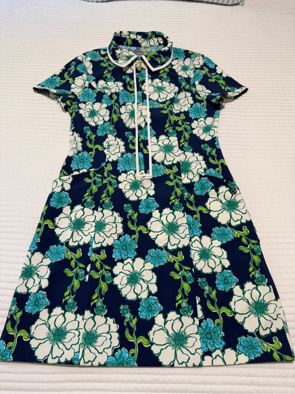 Lilly Pulitzer Navy Floral Polo Dress